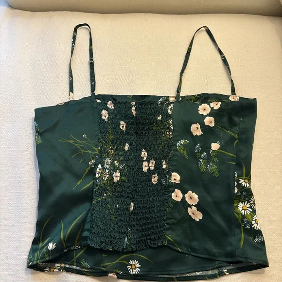 Reformation Dark Green Floral Camisole - Picture 2 of 3